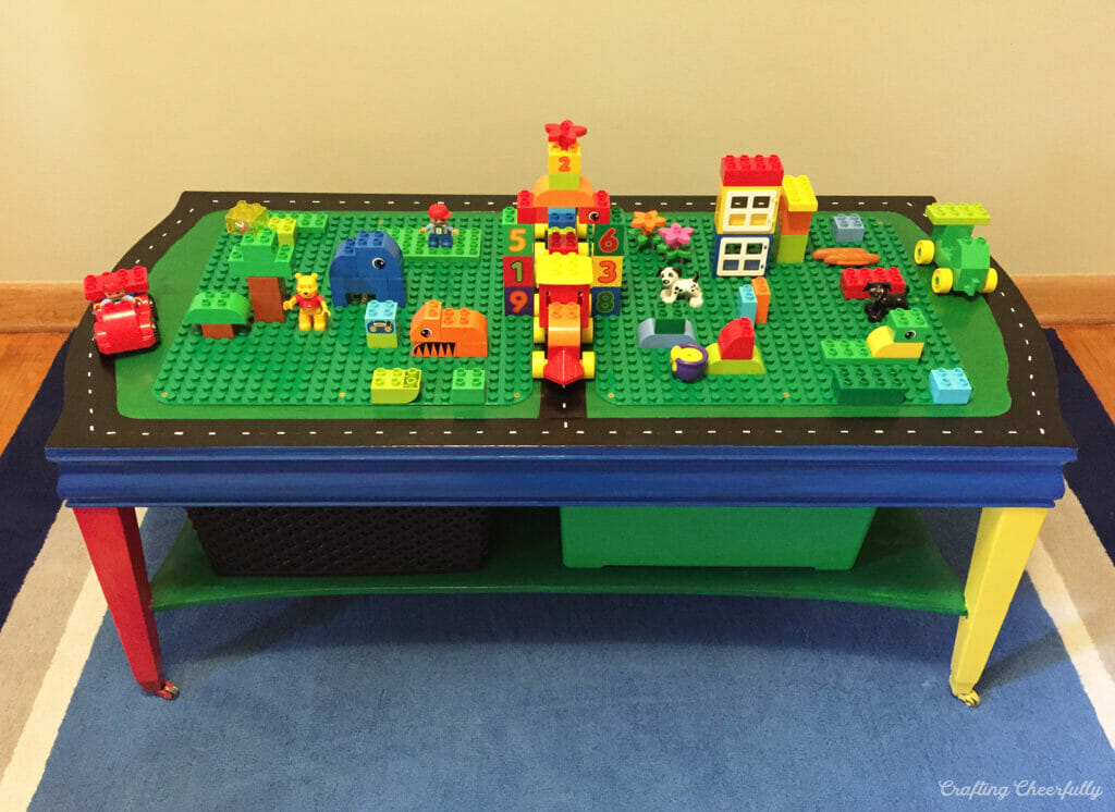 DIY LEGO DUPLO Table with Storage Space Crafting Cheerfully