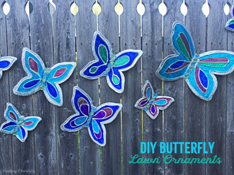 DIY Butterfly Garden Ornaments - Crafting Cheerfully