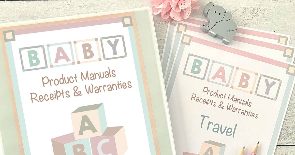 Binder for Organizing Baby Product Manuals Crafting Cheerfully