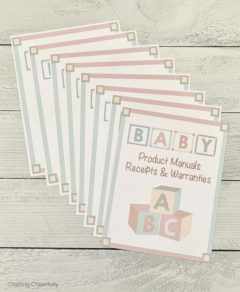 Binder for Organizing Baby Product Manuals - Crafting Cheerfully