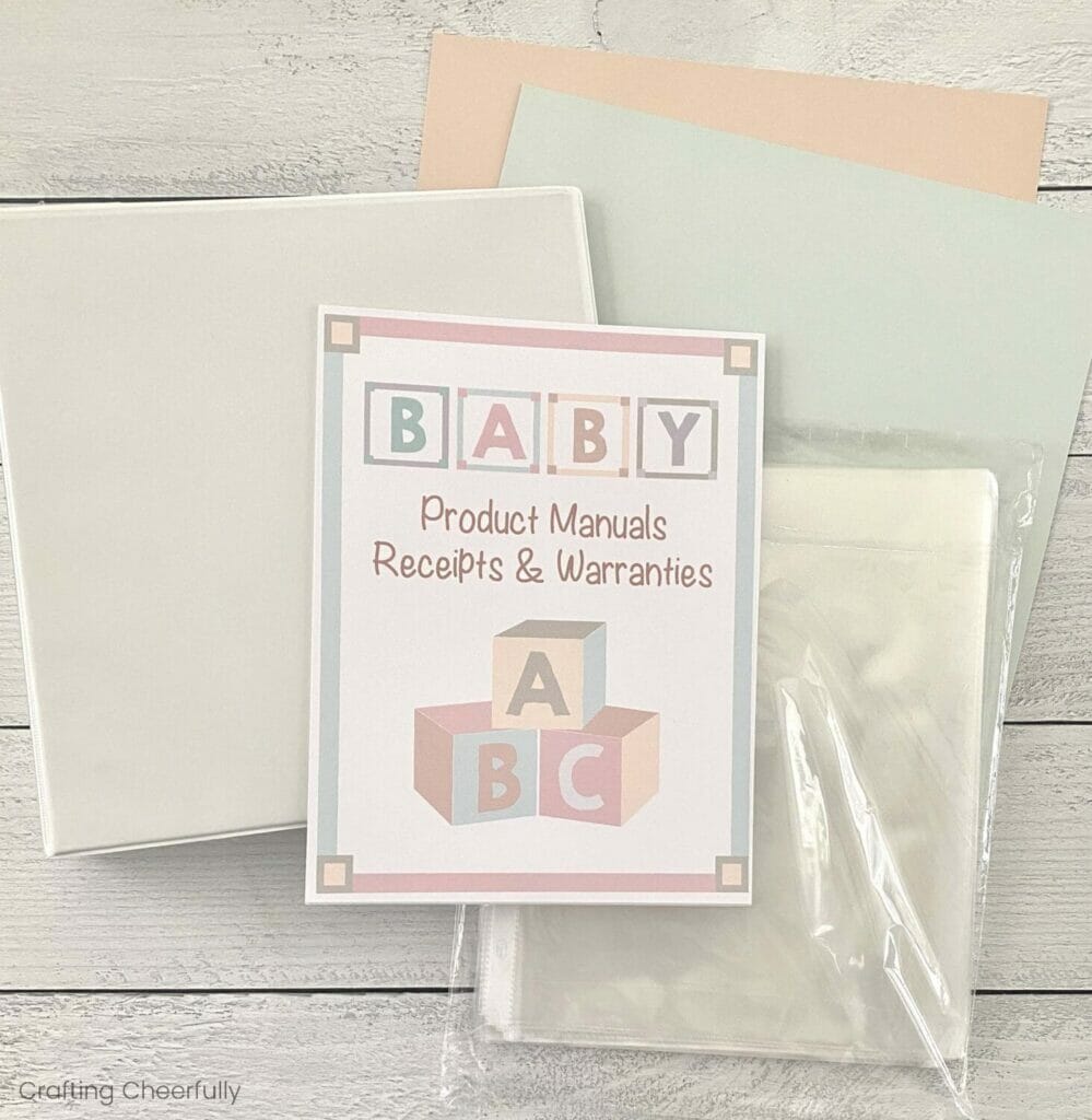 Binder for Organizing Baby Product Manuals - Crafting Cheerfully