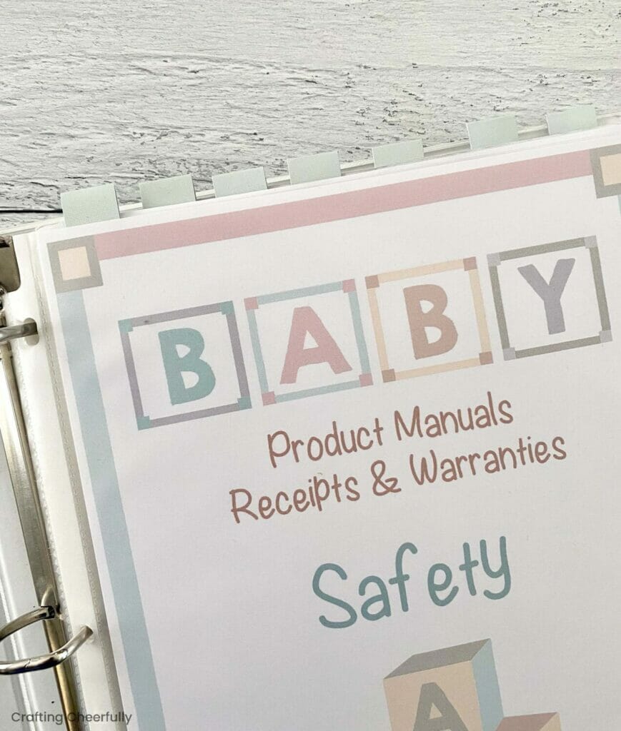 Binder for Organizing Baby Product Manuals Crafting Cheerfully