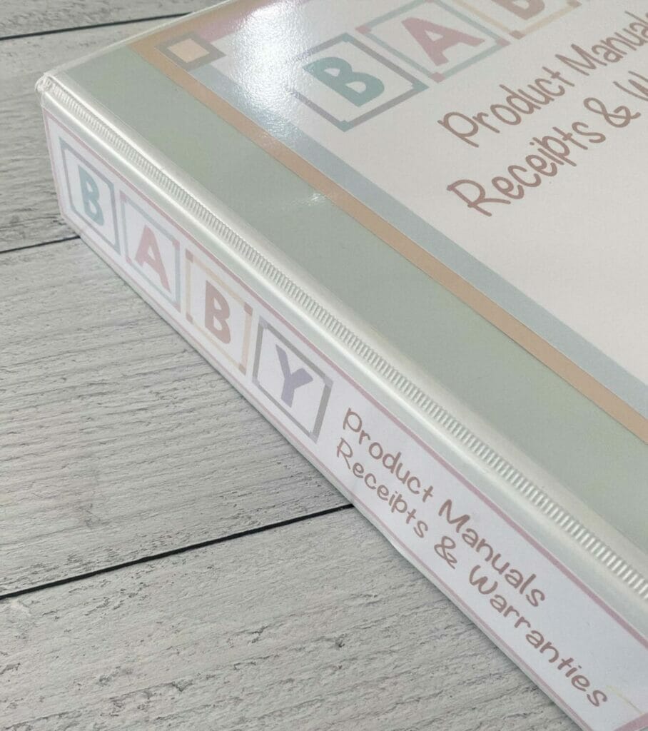 Binder for Organizing Baby Product Manuals - Crafting Cheerfully