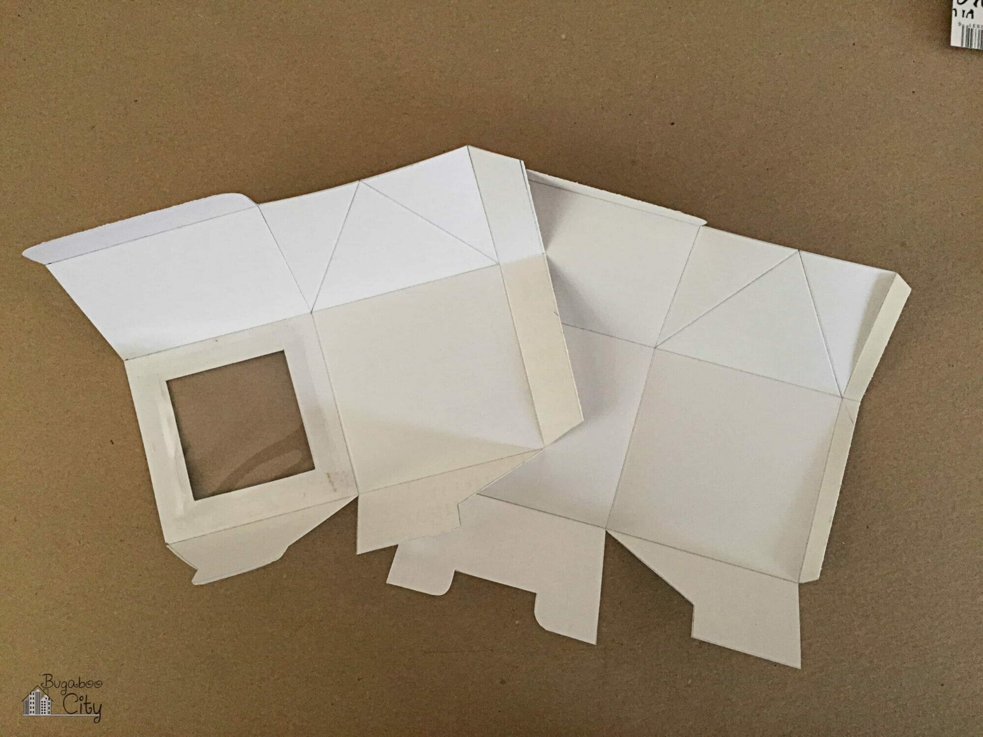 The boxes are folded along the score lines.