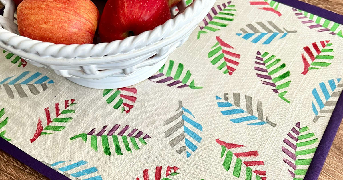 DIY Autumn Placemats using Homemade Potato Stamps Crafting Cheerfully
