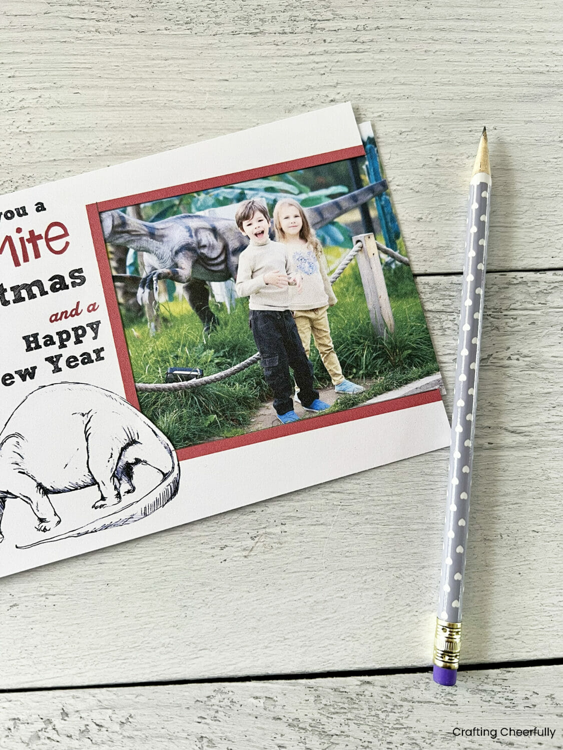 The card template is laid over the photo.