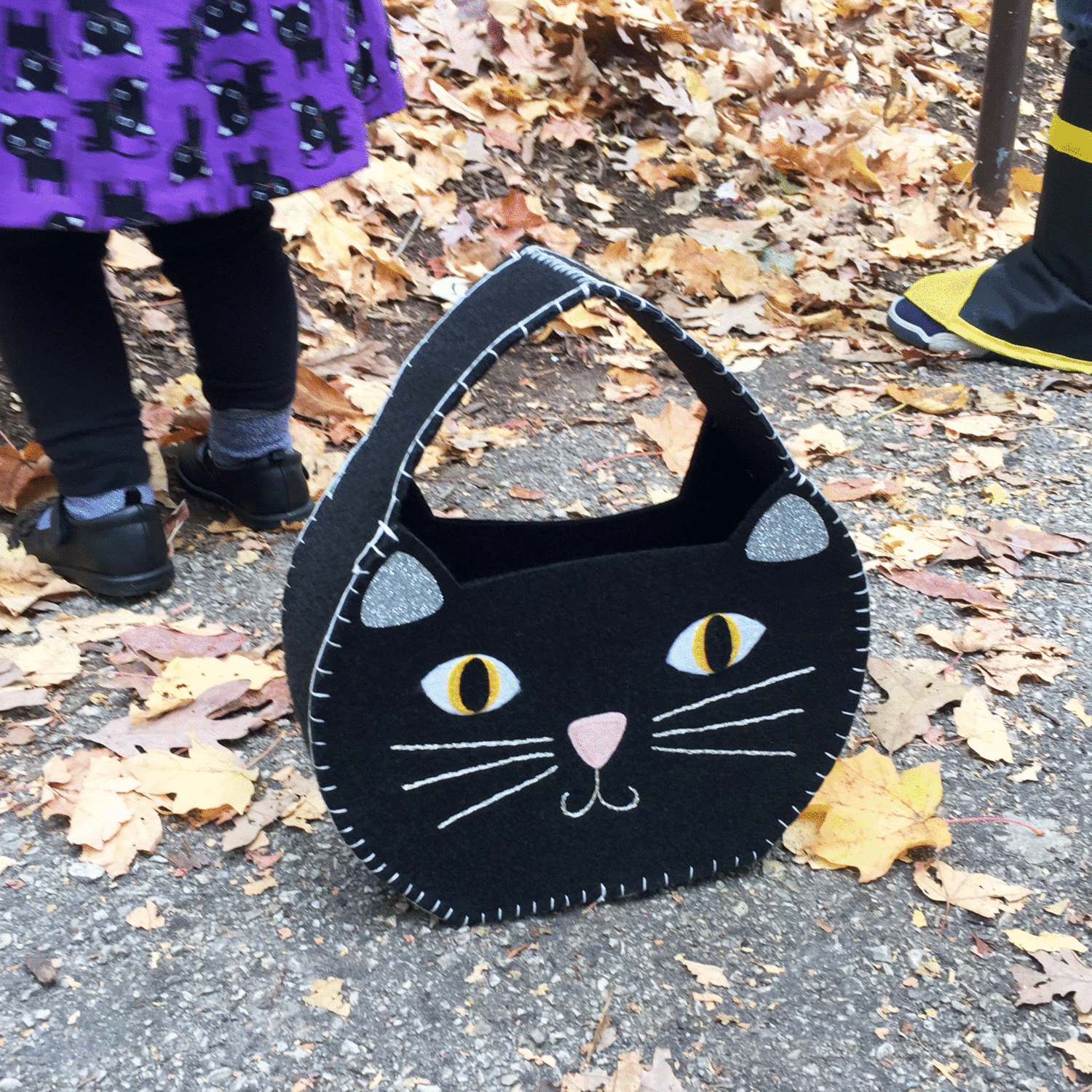 Black Cat Halloween Leaf Bags