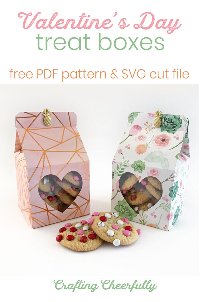 Valentine's Day Treat Boxes free PDF pattern and SVG Cut File