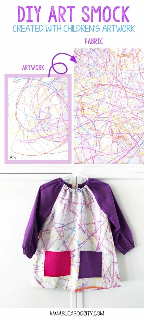 DIY Art Smock created with children's artwork