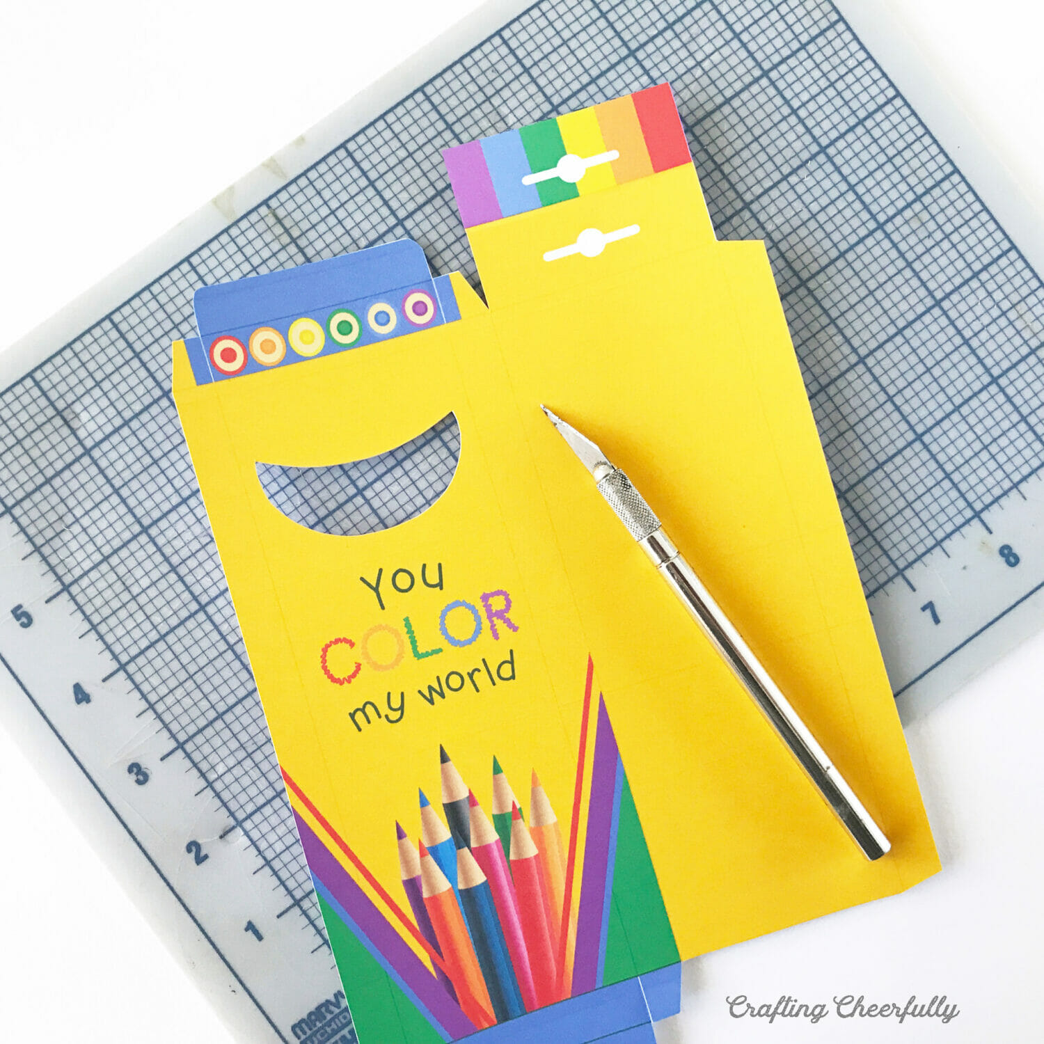 DIY Rainbow Pencil Holder - Crafting Cheerfully