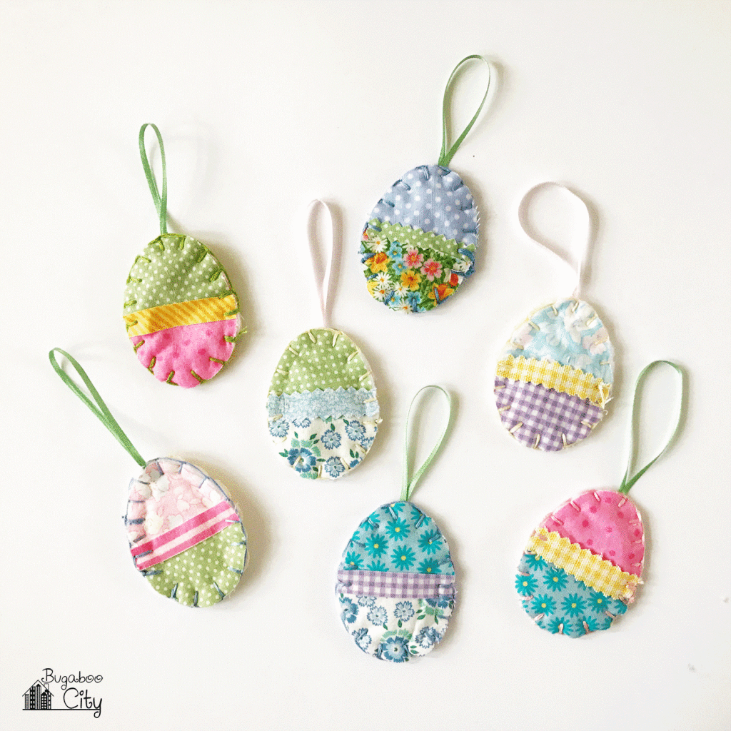 DIY Easter Egg Ornaments from Fabric Scraps