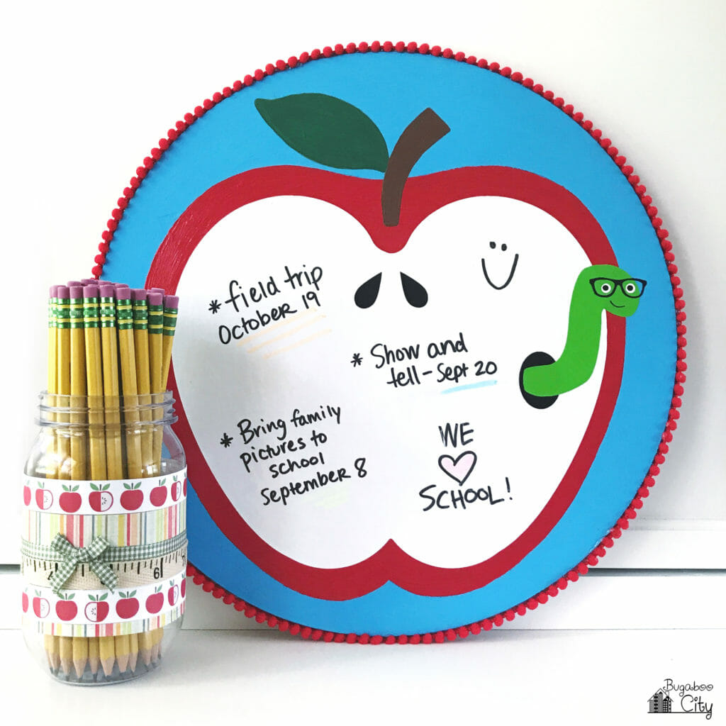 DIY Apple Dry Erase Board - Back to School