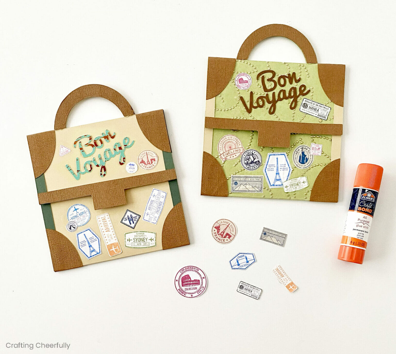 Bon Voyage Suitcase Card Crafting Cheerfully