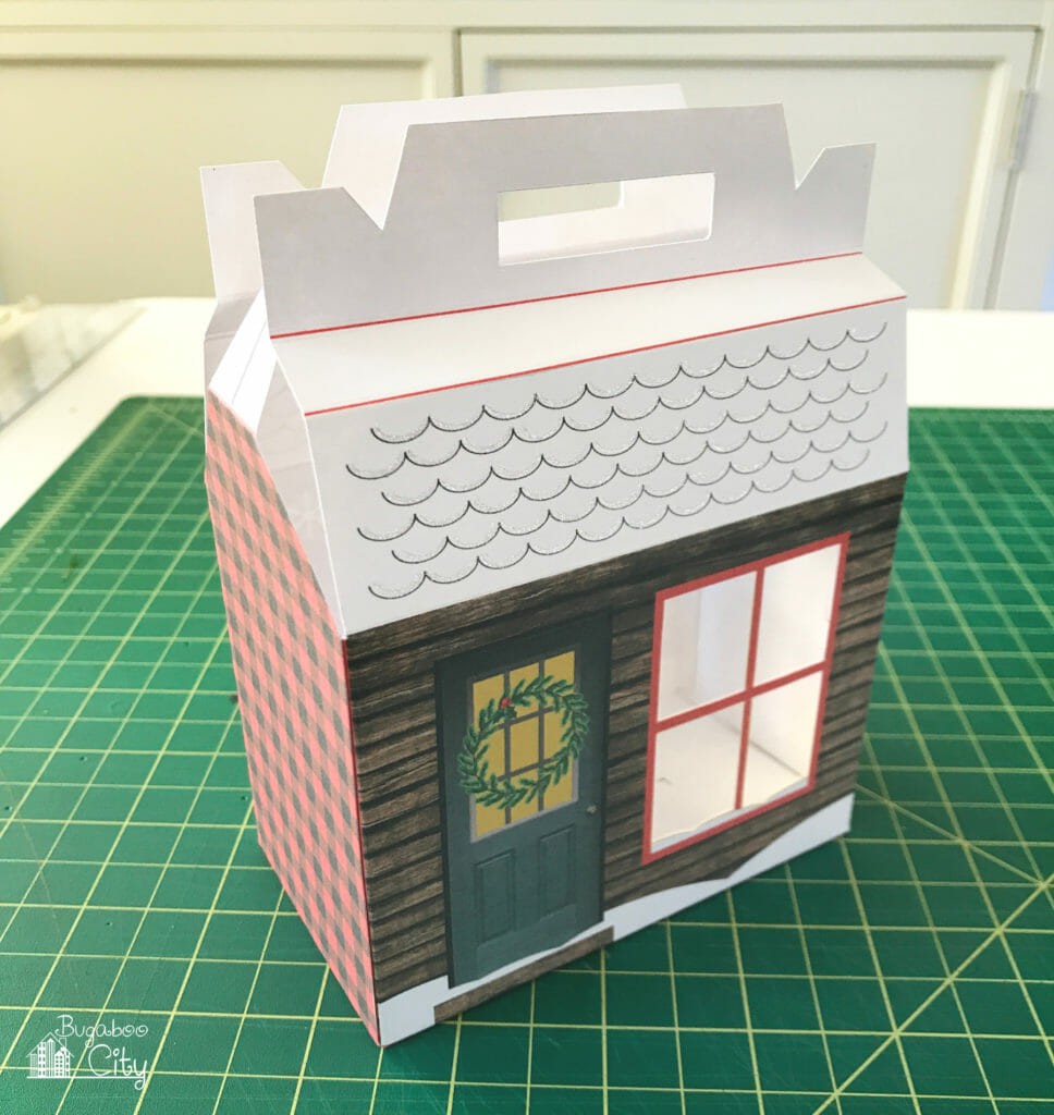 The box with a little shimmer added along the shingle lines on the roof.