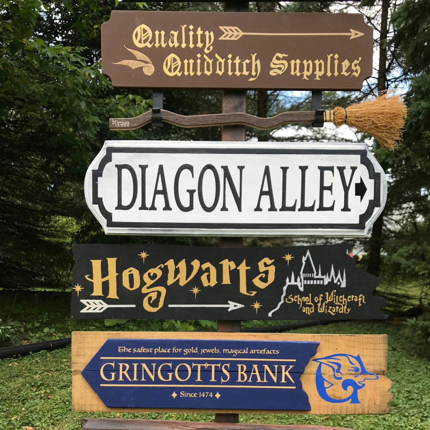 Harry Potter directional sign.