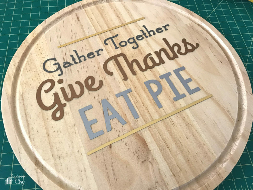 Thanksgiving DIY Pie Sign using Adhesive Foil