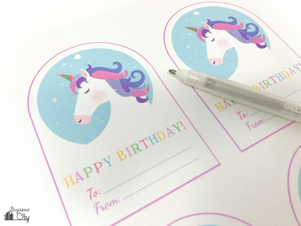 Free Printable Unicorn And Zebra Happy Birthday Tags Crafting Cheerfully