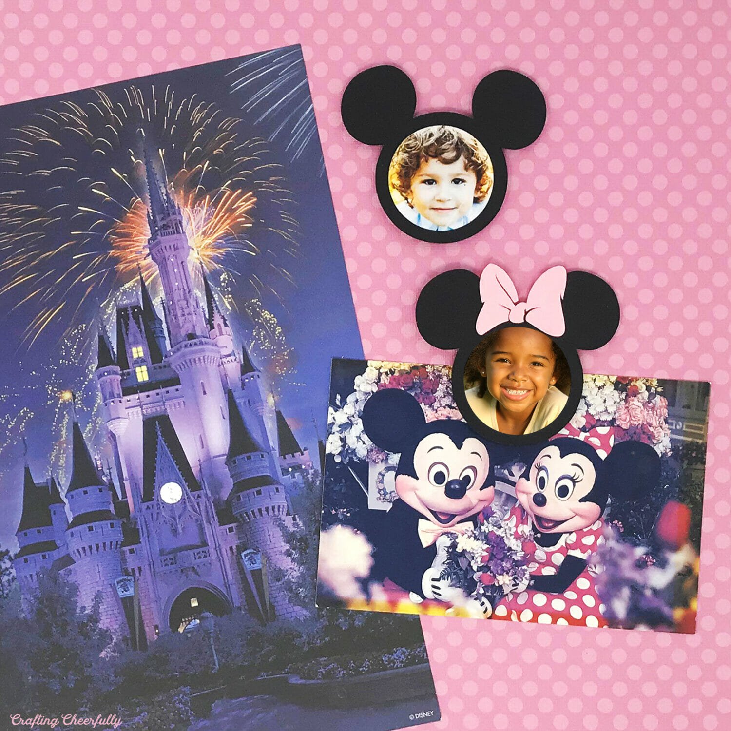 DIY Mickey and Minnie Mouse  Photo Magnets