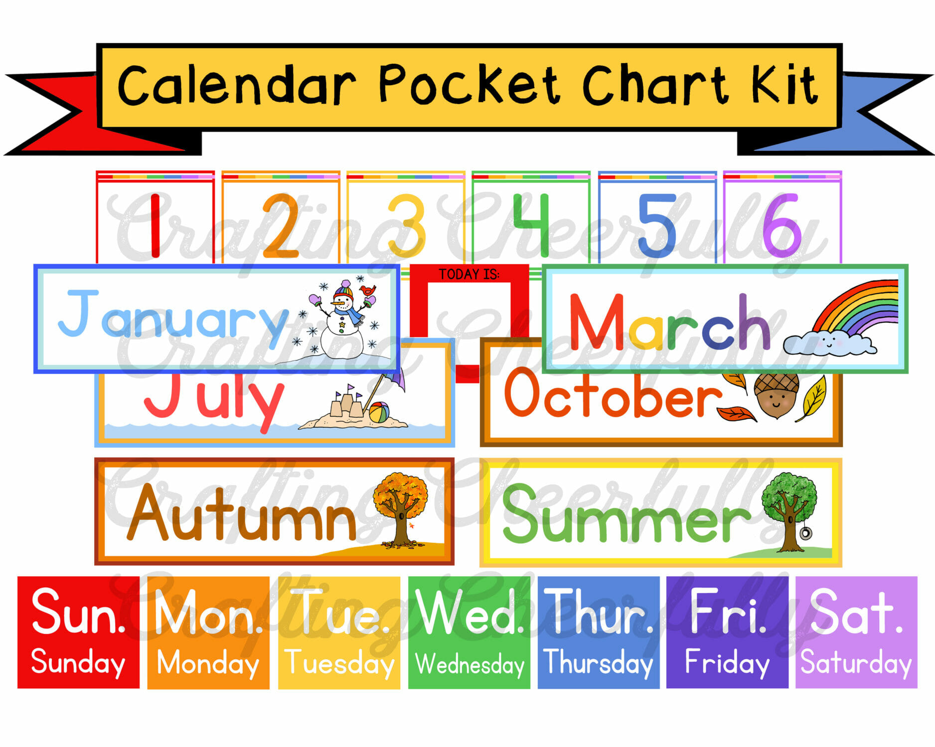 DIY Calendar Pocket Chart - Crafting Cheerfully DIY Calendar Pocket Chart - Crafting Cheerfully