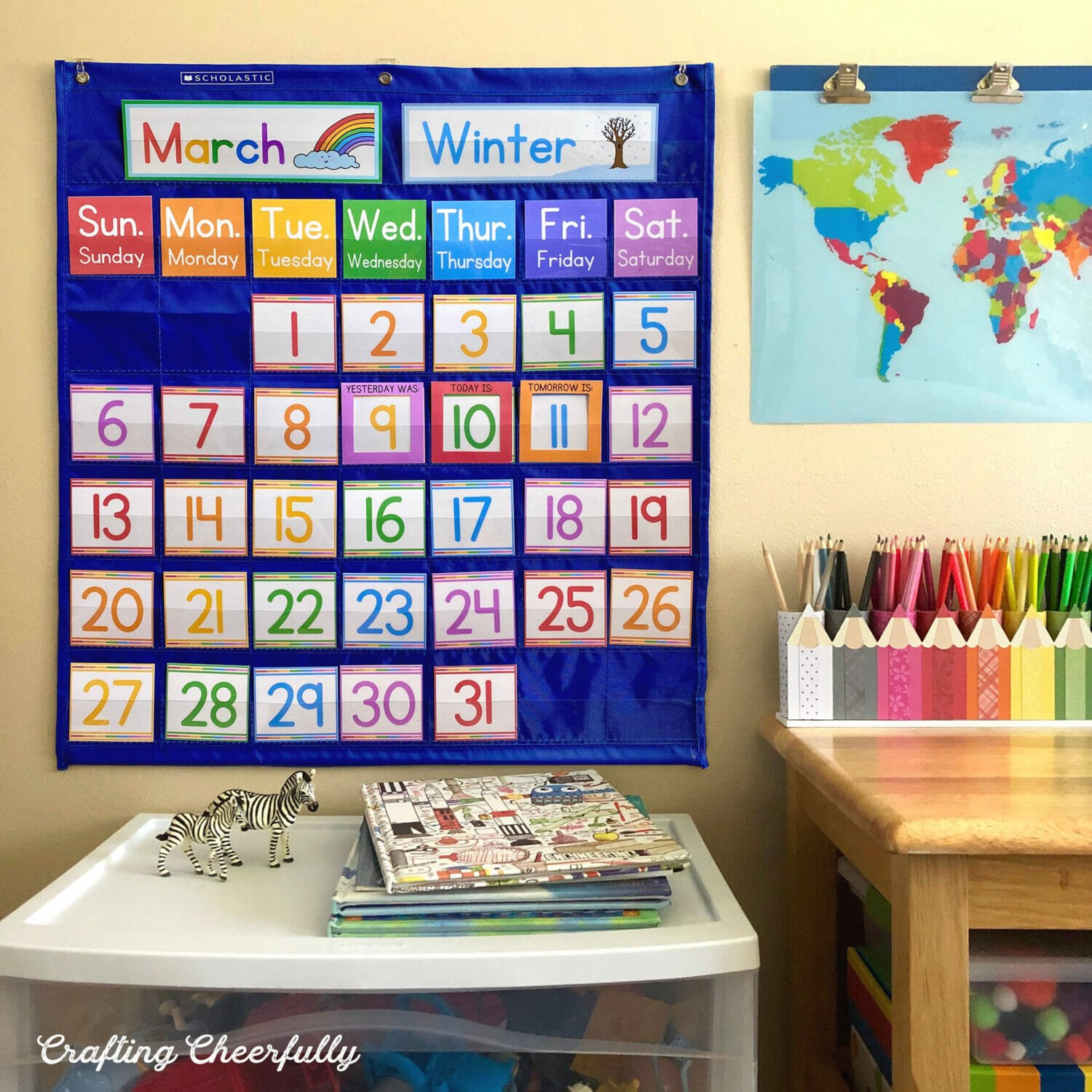 Teacher Created Resources Hanging 14Pocket Chart チープ