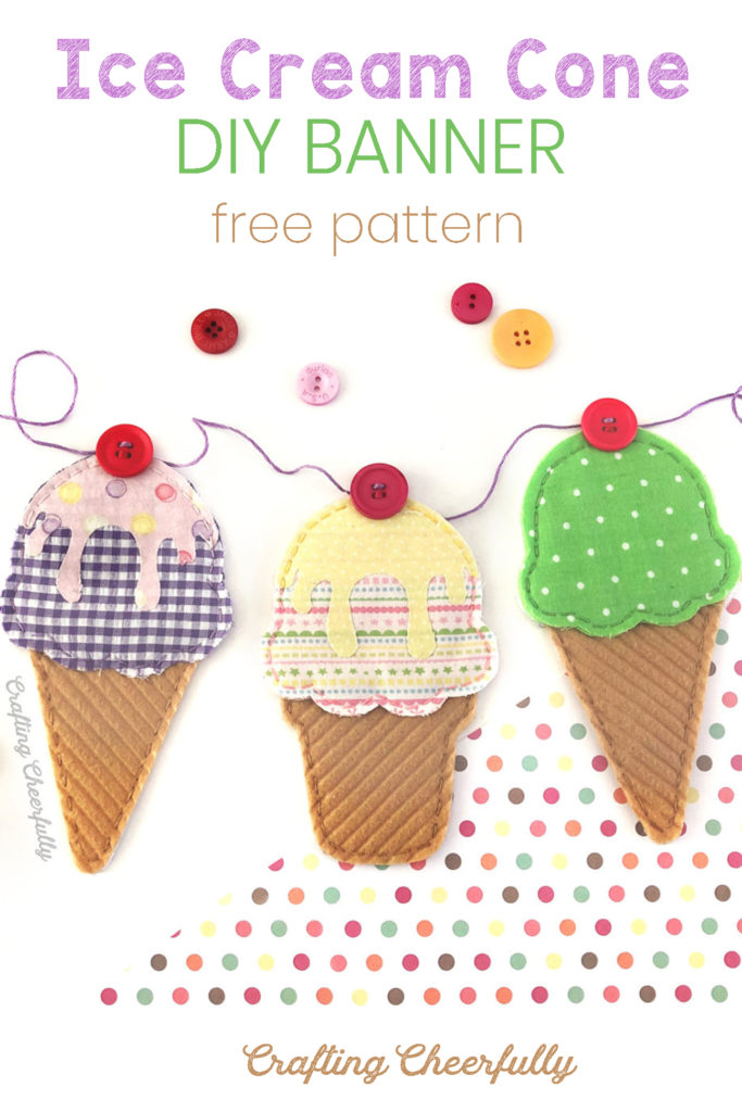 diy ice cream cone banner with free templates crafting