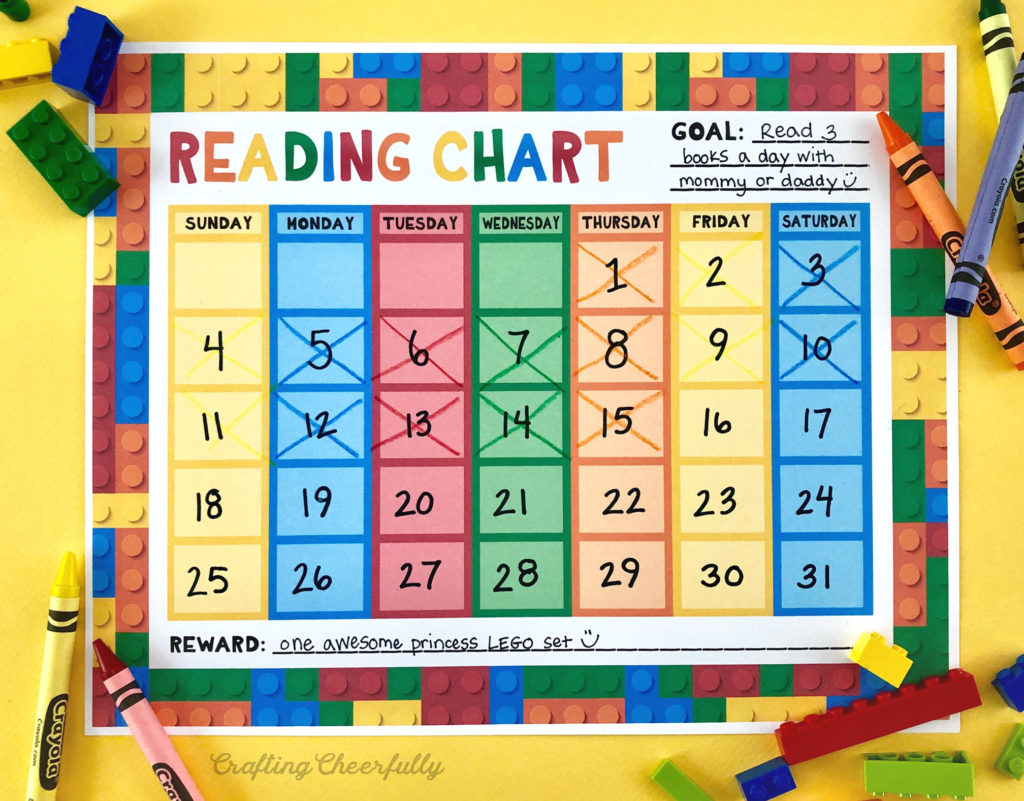 Free Printable LEGO-Themed Reading Chart