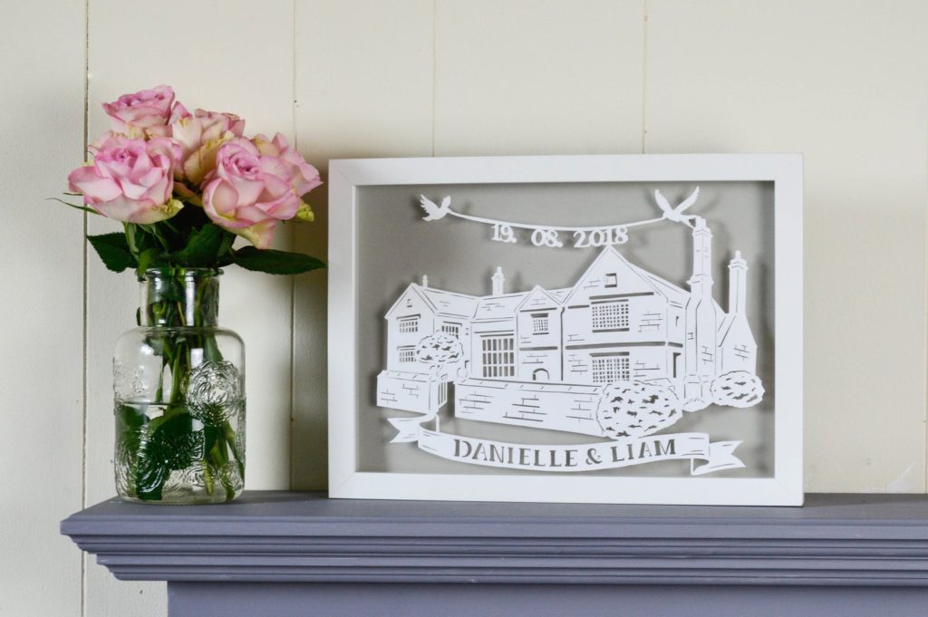 The Paper Roses Co Personalized Papercut Wedding Venue