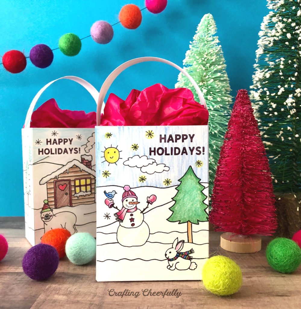 Color-Your-Own Holiday Gift Bag - Free Printable!!