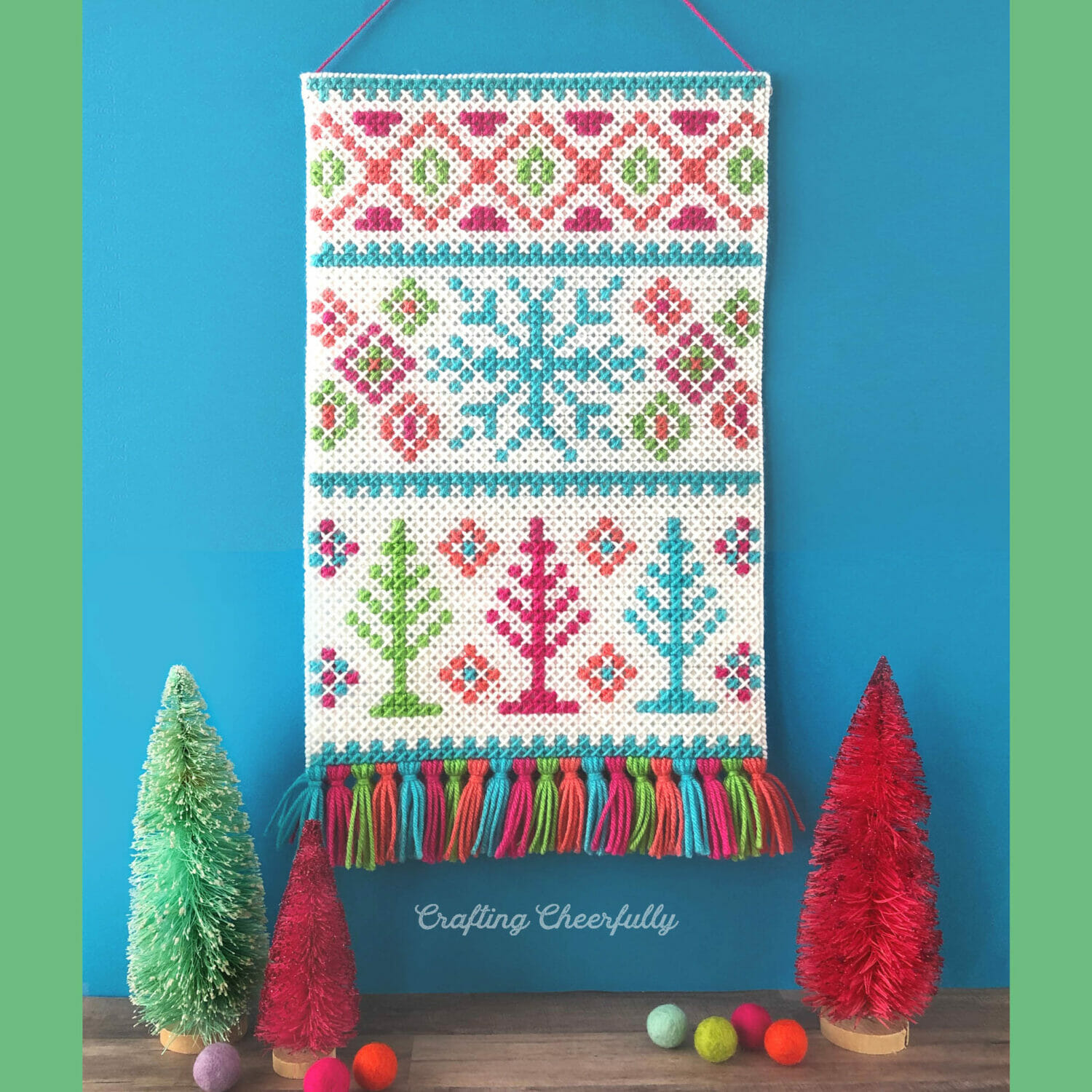 Winter Wonderland Wall Hanging – Cross Stitch Canvas Pattern