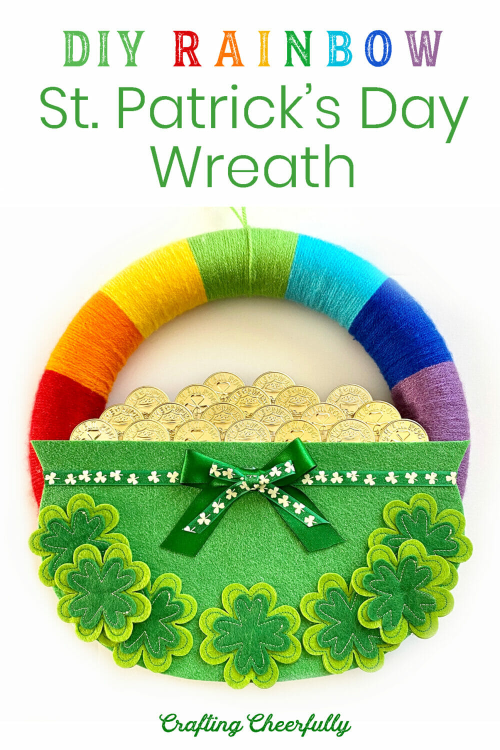 DIY Rainbow St. Patrick's Day Wreath