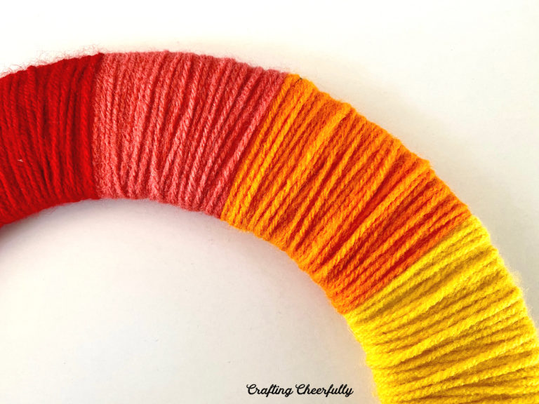 DIY Yarn Rainbow Wreath Crafting Cheerfully