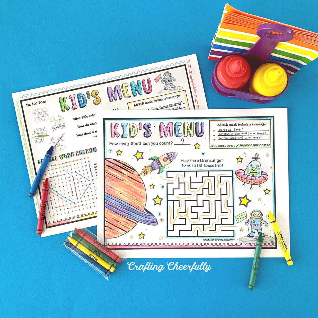 Fun Printable Kids' Menus - Crafting Cheerfully