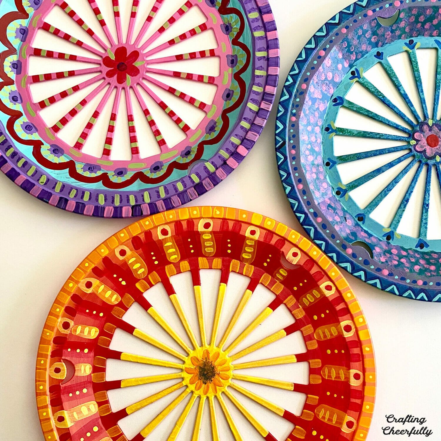 DIY Garden Mandala Art Made From Paper Plate Holders - Crafting