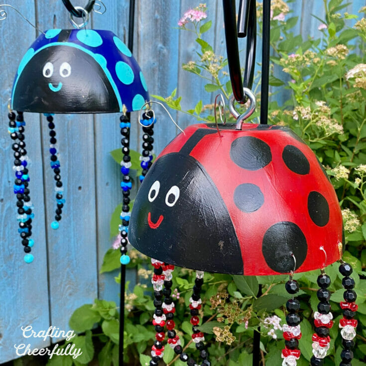 DIY Ladybug Garden Art Tutorial - Whimsical garden art for your yard!