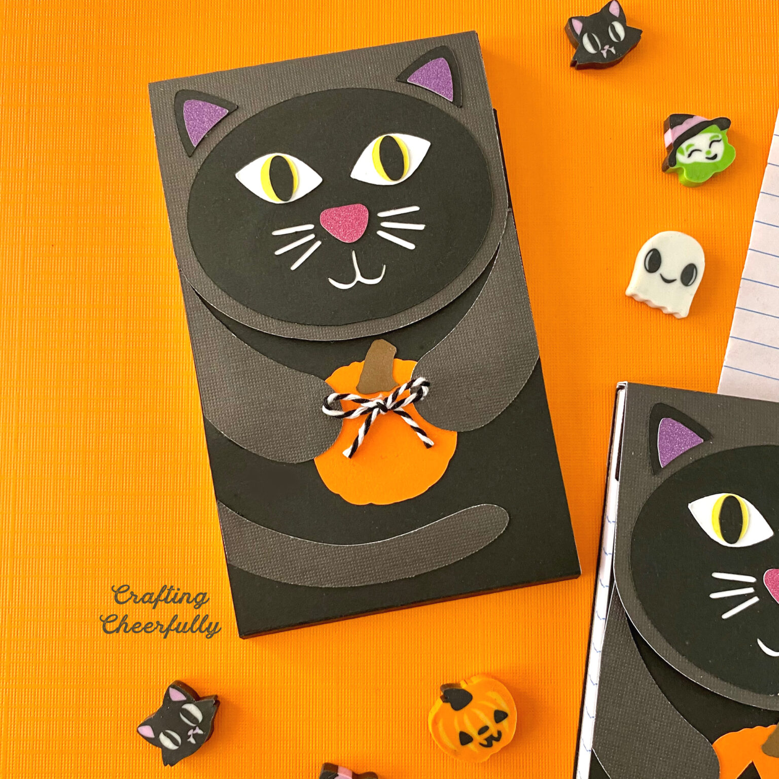 DIY Halloween Black Cat Notepad Crafting Cheerfully