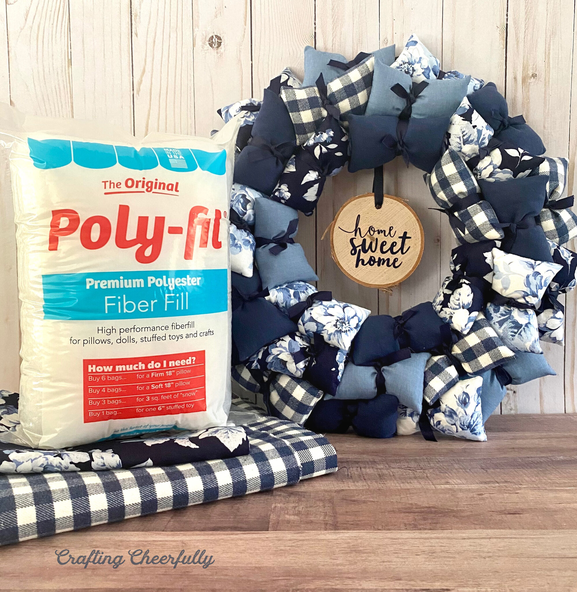 DIY Pillow Wreath Home Sweet Home Crafting Cheerfully