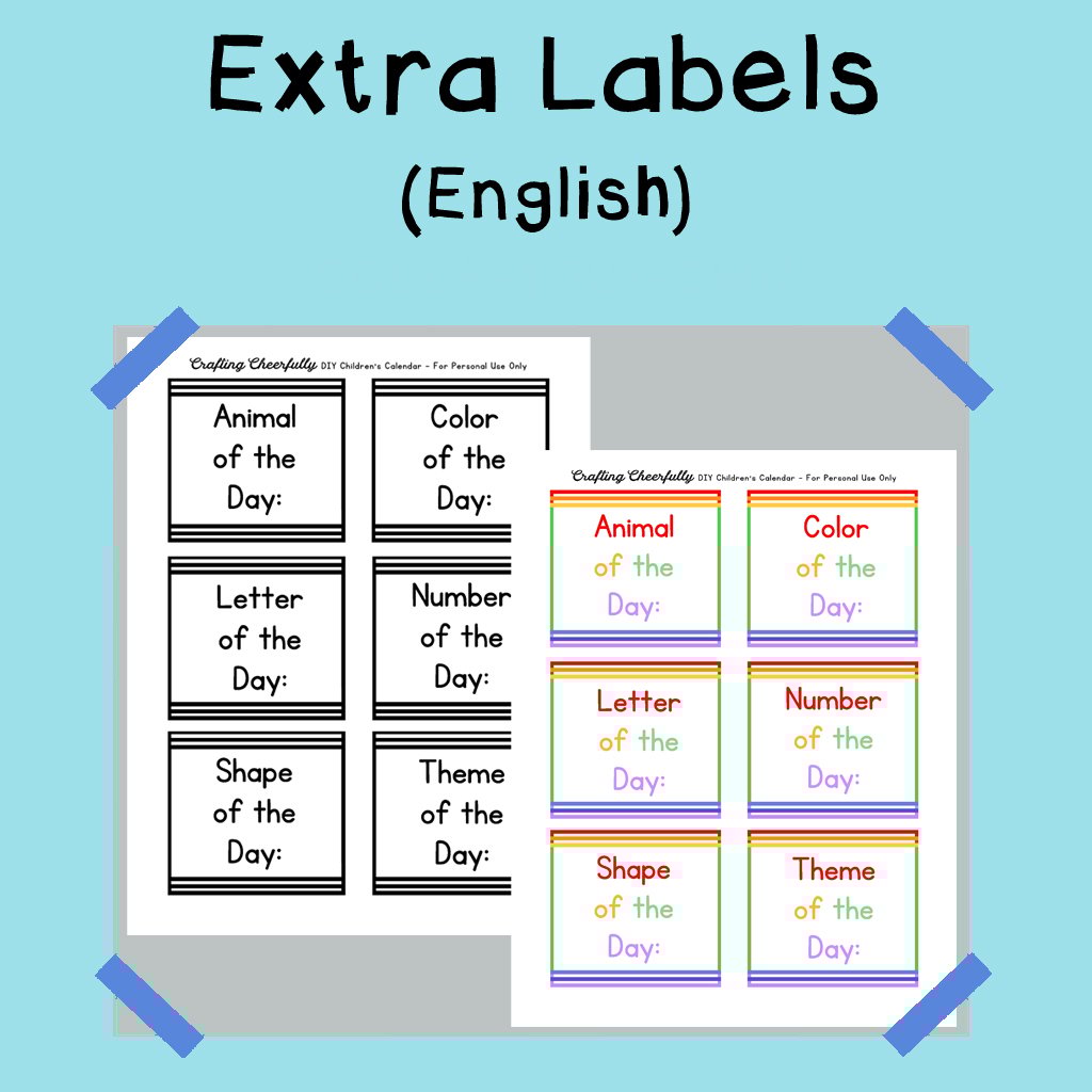 Extra Labels in English Crafting Cheerfully