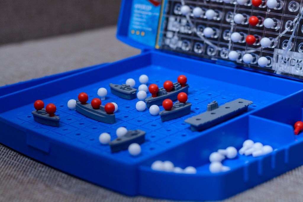 A battleship game board.
