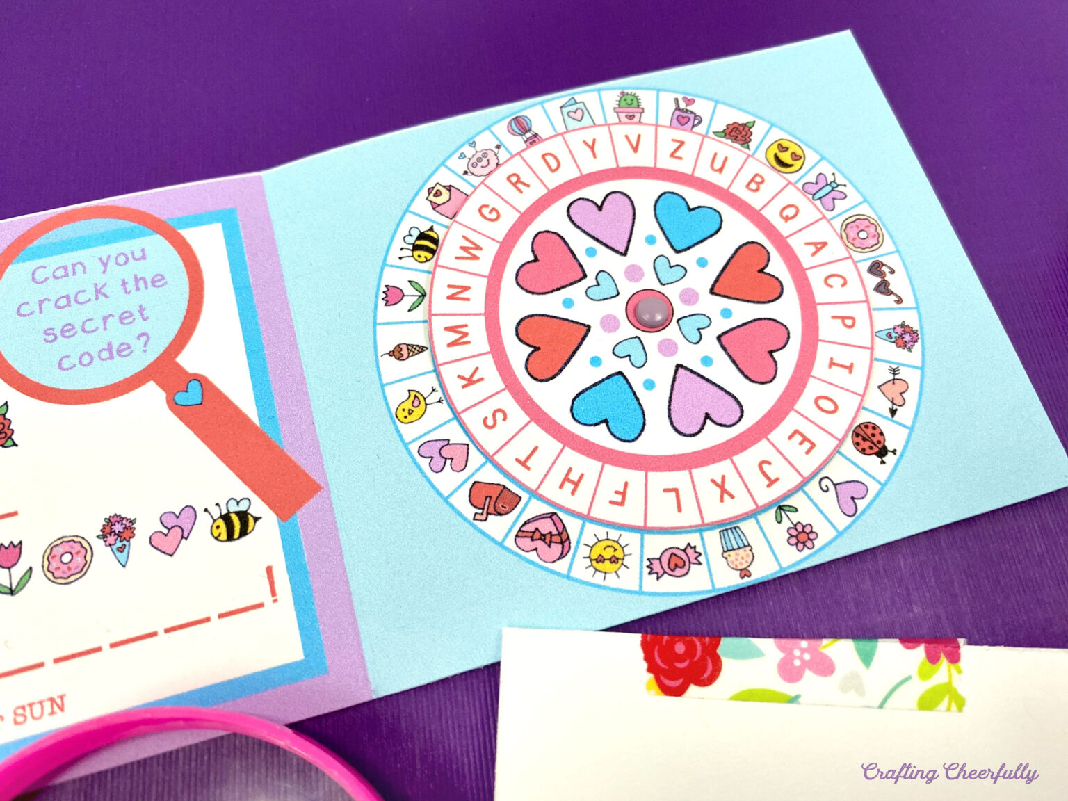 Secret Code Valentines with Decoder Wheel - Crafting Cheerfully