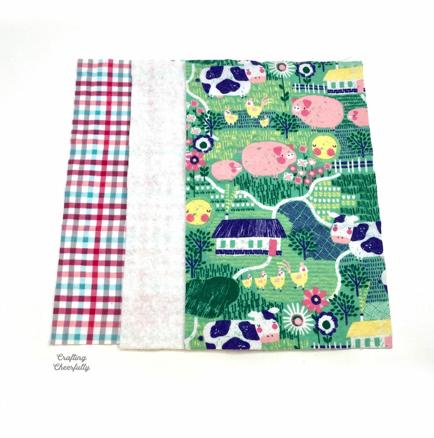 Rectangle pieces of fabric laying out used for making sleeping bags.