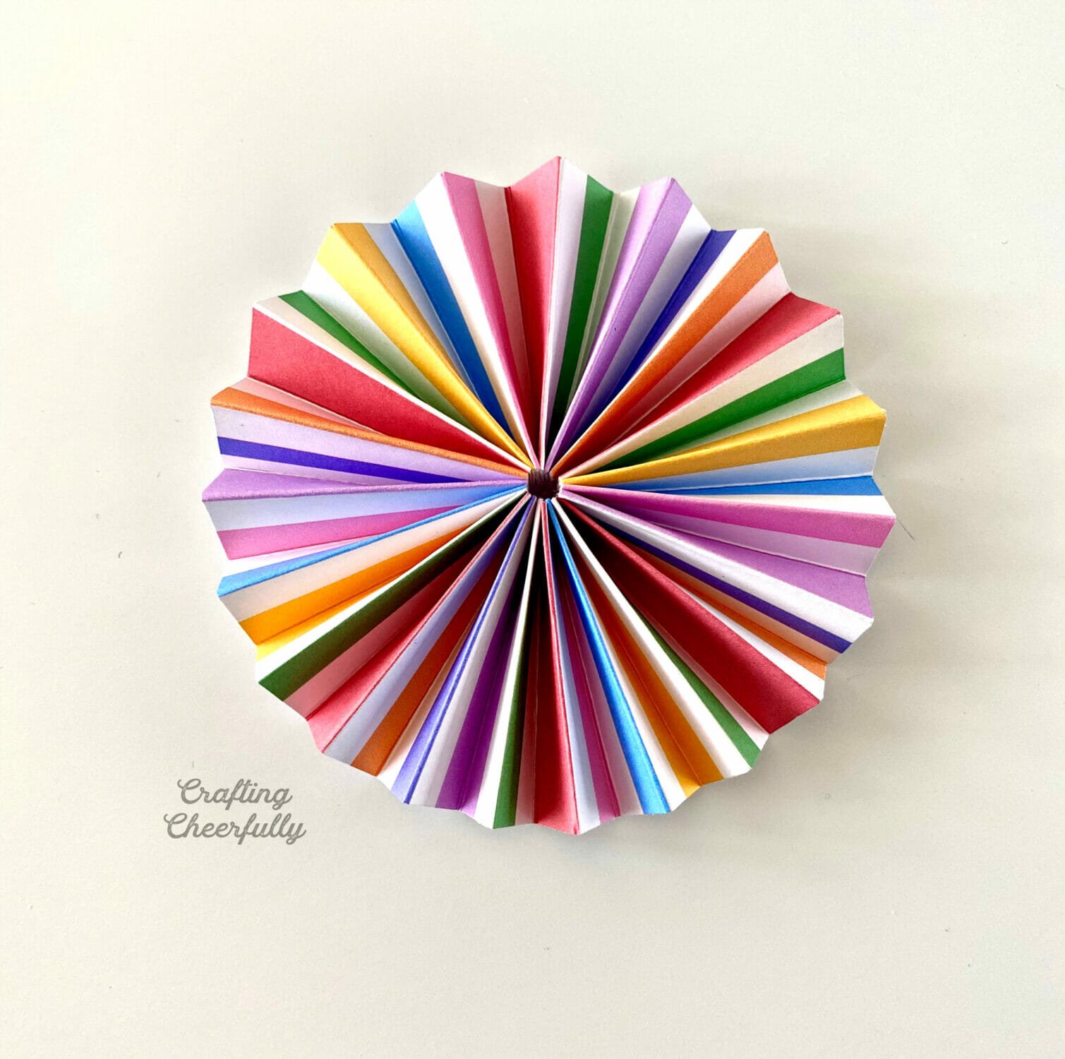 Colorfully striped rosette for award ribbon formed.
