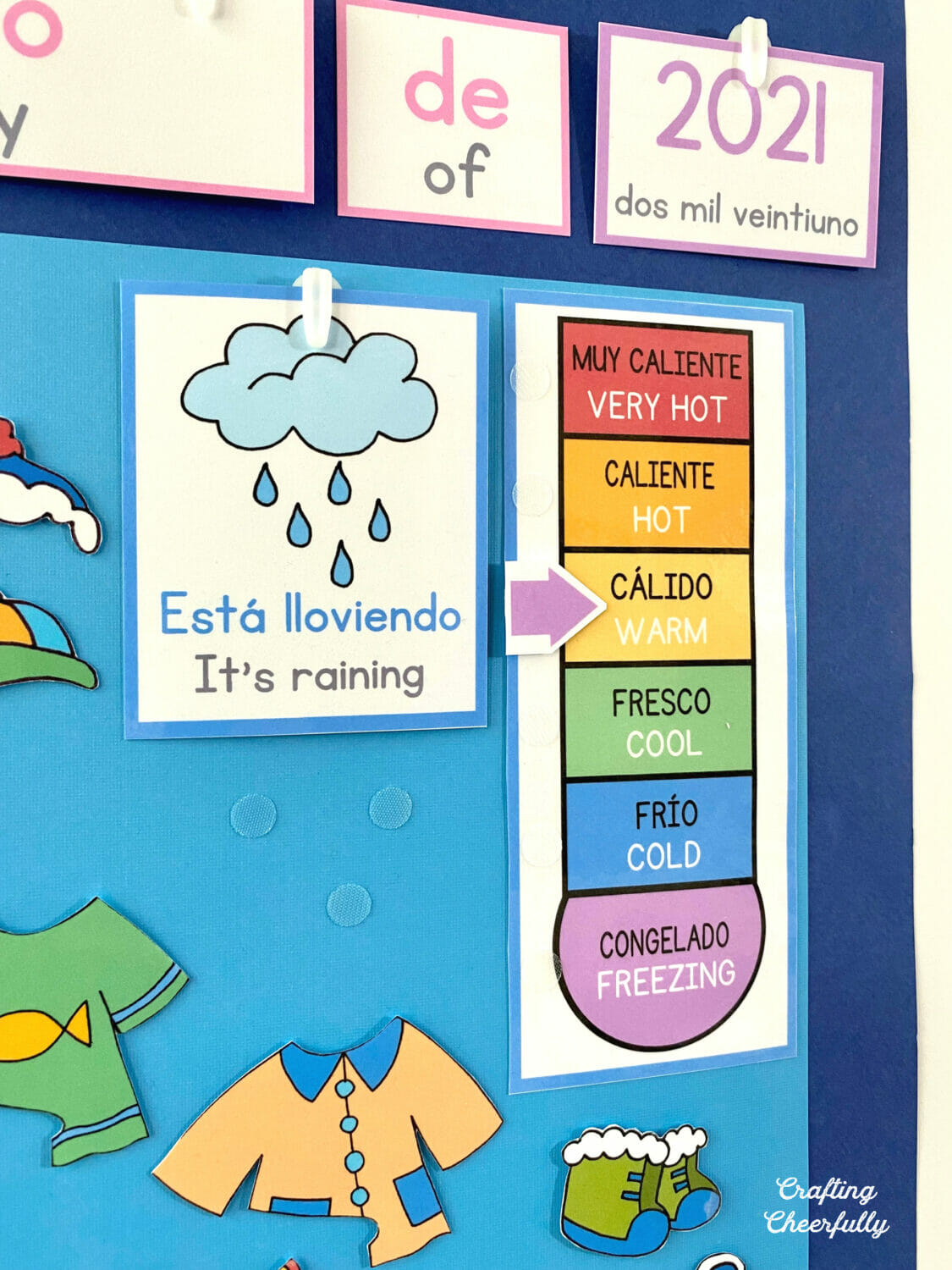 DIY Morning Board Dual Language Spanish and English 