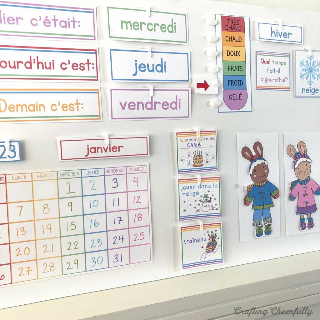 DIY Children's Calendar in French