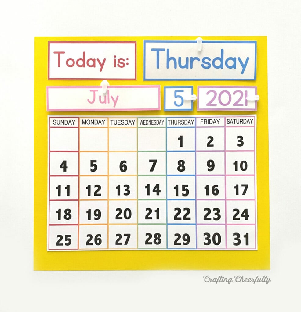 Free Printable Calendar Pages for Kids - Crafting Cheerfully