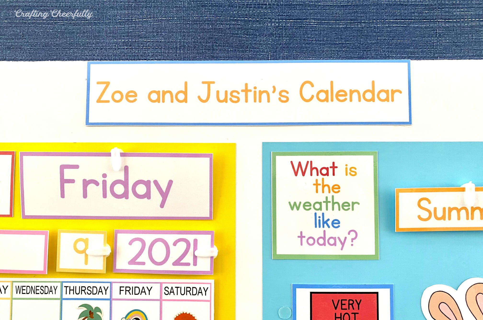 Children's Calendar personlized with children's names.