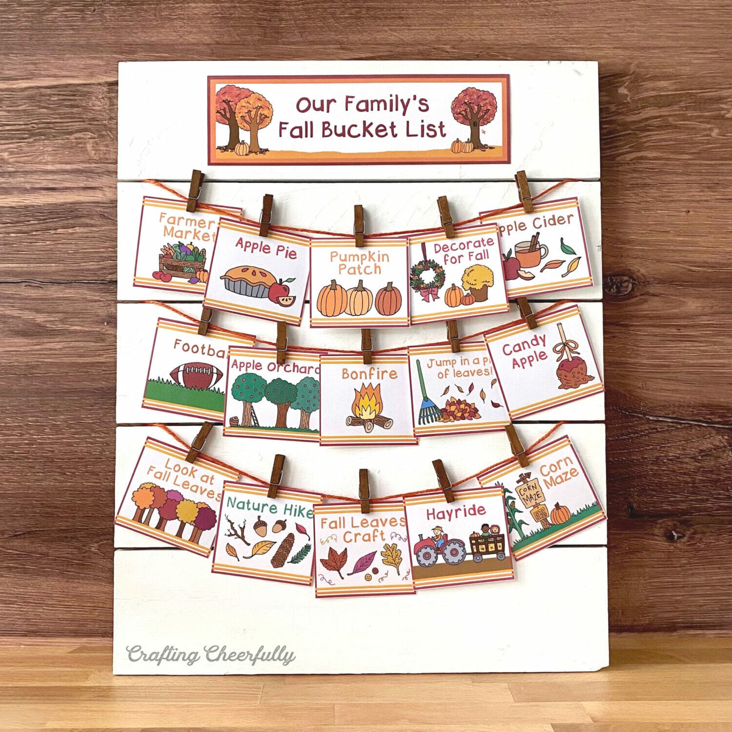 DIY Fall Bucket List Sign for Families