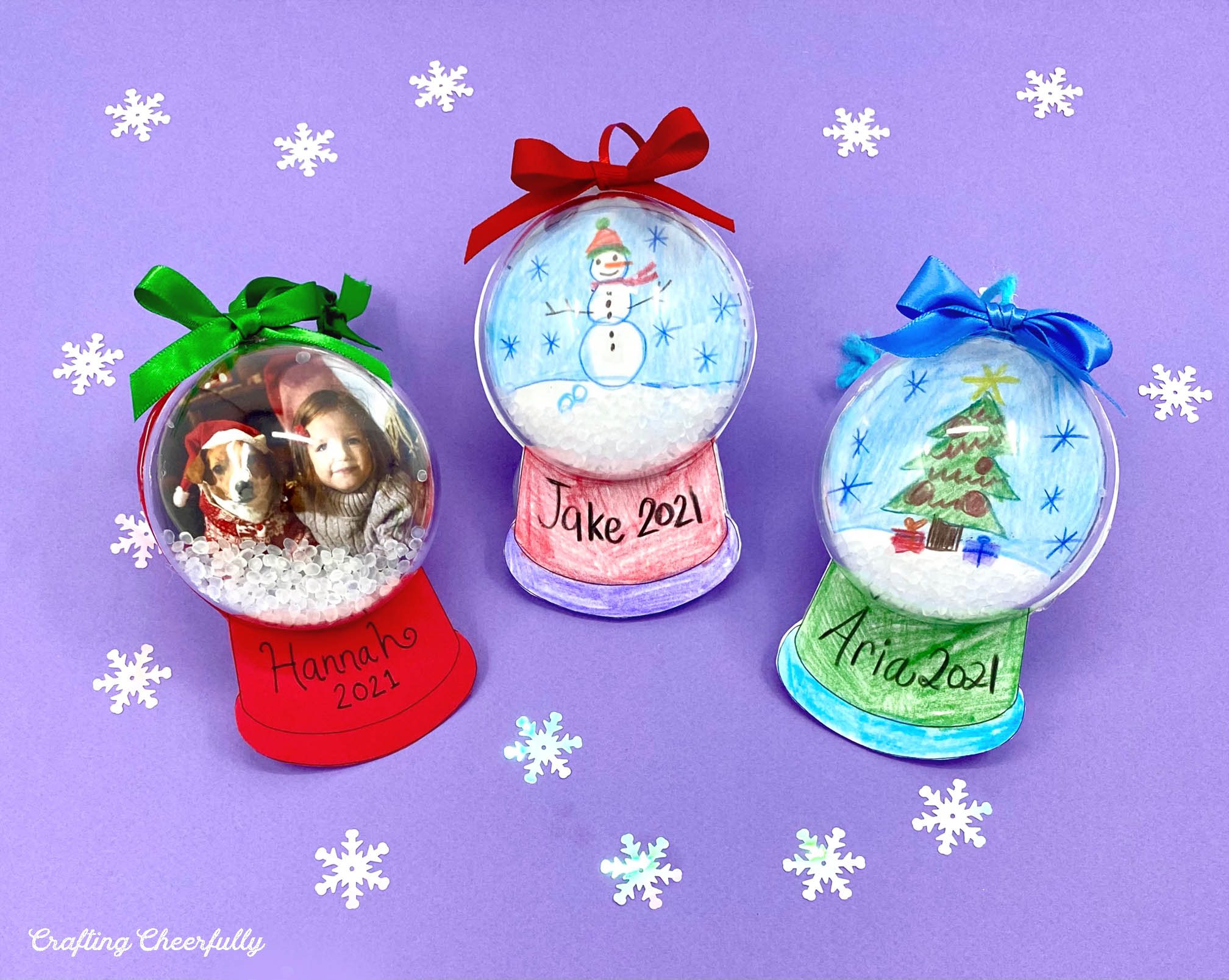 DIY Snow Globe Ornaments Kids Craft