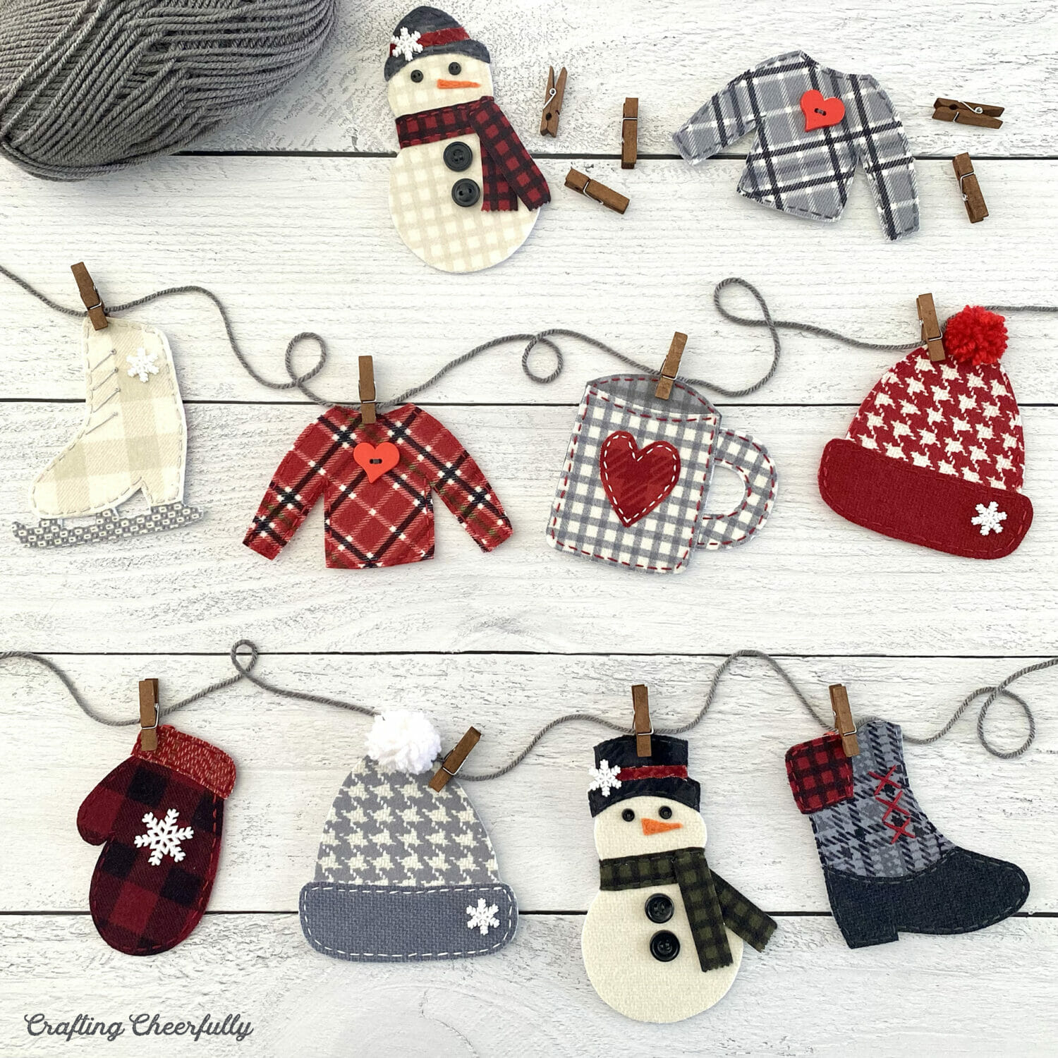 Felt and fabric winter banner