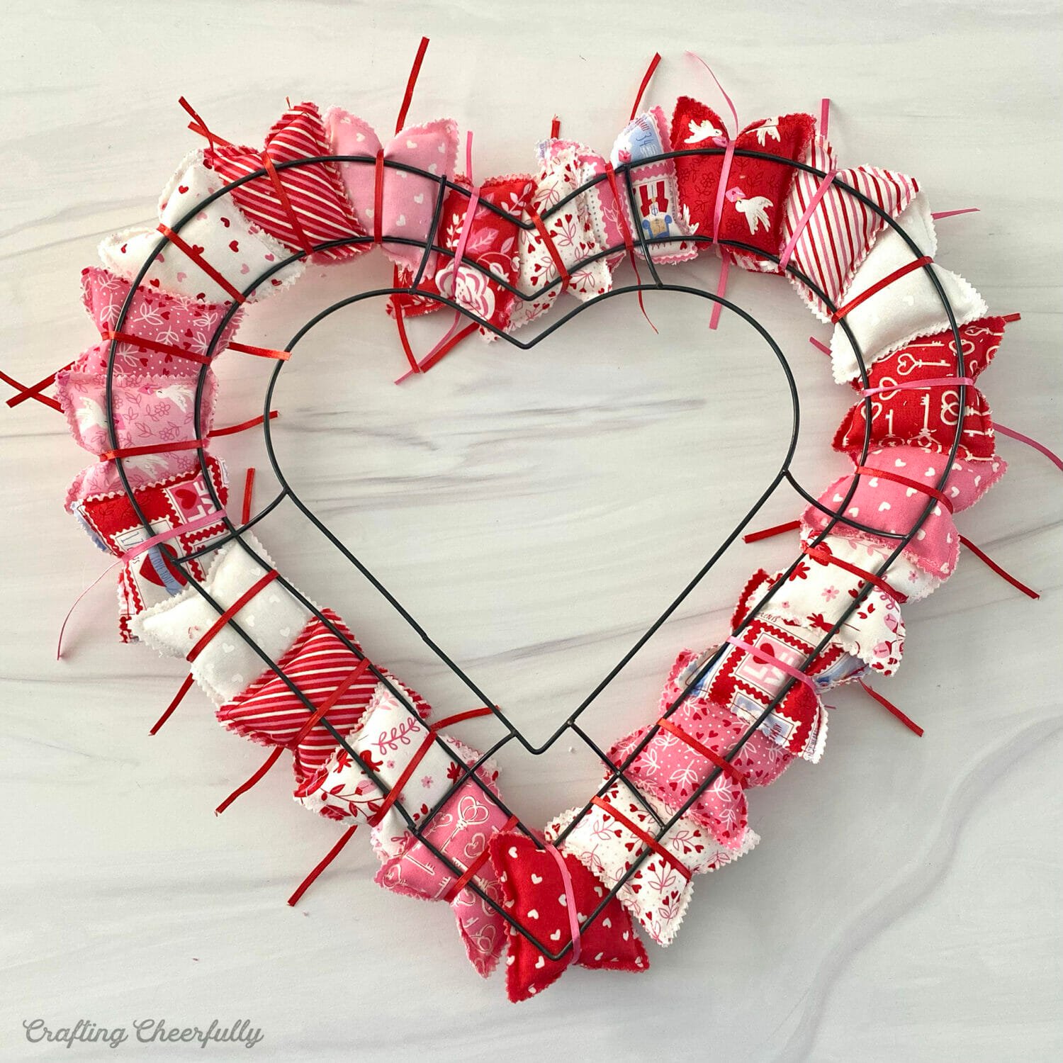 The back of the heart wreath.