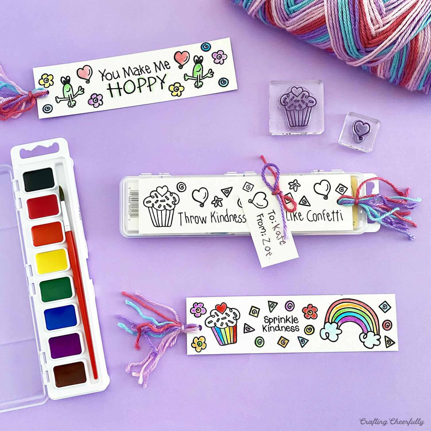 Paint Your Own Bookmark Valentines - Crafting Cheerfully